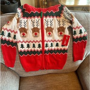 Gymboree NWT UNISEX Sz 6 CHRISTMAS Sweater. Zips, from a smoke, pet free home